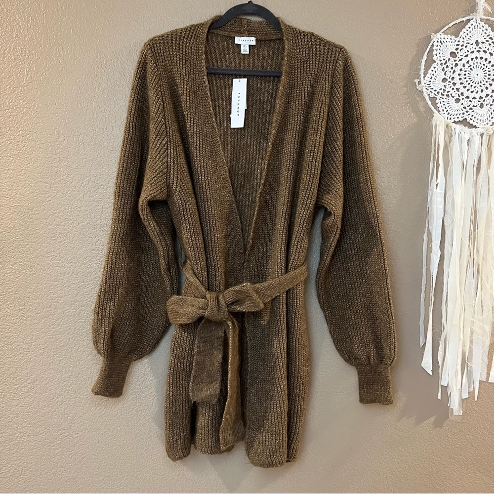 NWT Topshop Belted Blouson Sleeve Cardigan